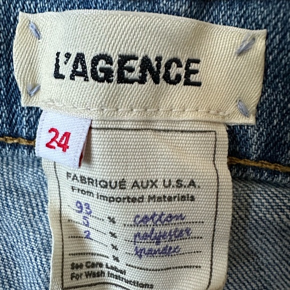 L’AGENCE JEANS SKIRT 24 COTTON BLEND BLUE COLOR  LACE UP FRONT, Trend, Chic - Picture 5 of 7